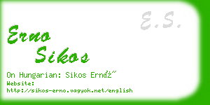 erno sikos business card